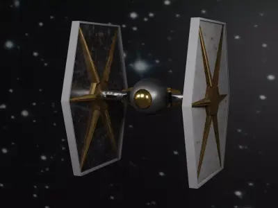 SpaceShip star wars tie fighter in space 3D model