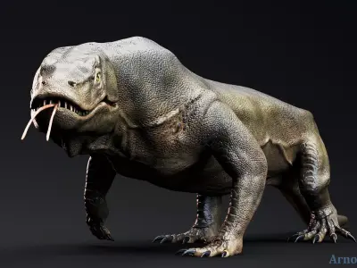 Creature -Reptile Megalania Unity Project Low-poly 3D model