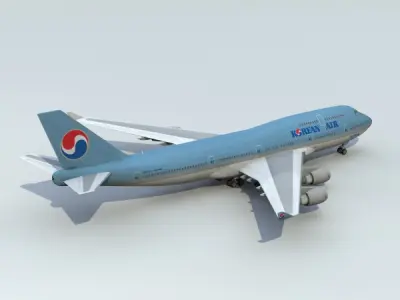747-400 Korea Air 3D model
