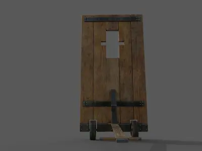 Medieval Mantlet 3D model Low-poly 3D model