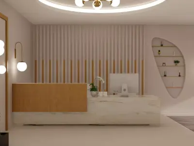 Modern Minimalist office Design 3D model