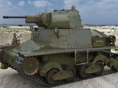 Tank L6 40 Green Ansaldo Fiat Italian Mental Ray 3D model