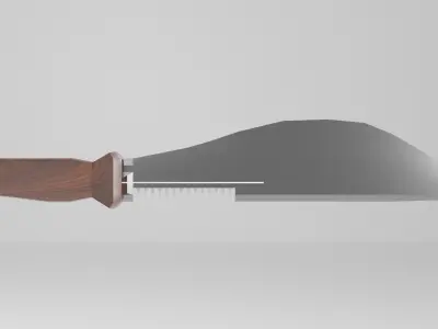 Knife with wooden handle 3D model