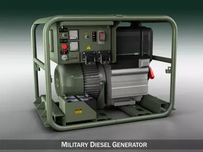 Military diesel generator 3D model