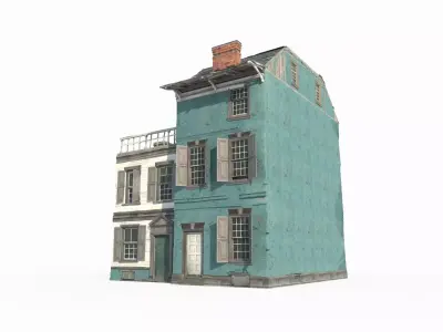 17th century urban buildings 3D model