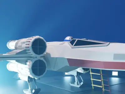Cartoon X-Wing 3D model