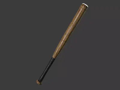 Game-Ready Realistic Wooden Baseball Bat Dirty PBR Low-poly 3D model