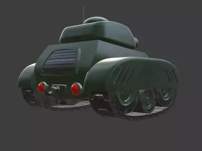 Stylized Tank Rigged 3D model