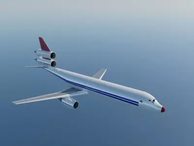 4-Engine Widebody Jetliner - Quad jet Concept Low-poly 3D model
