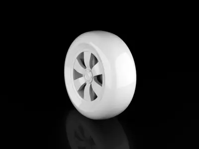 Non-textured Car Wheel Free 3D model