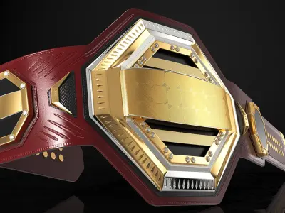 Golden Champion Belt 3D model