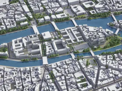 Paris Low-poly 3D model