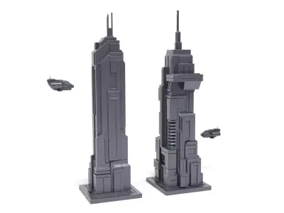 SCI-FI Buildings 3D print model