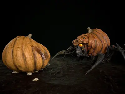 Terrible Pumpkin Low-poly 3D model