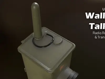 WW2 Army Radio Walkie Talkie Game-ready Textured Low-poly 3D model