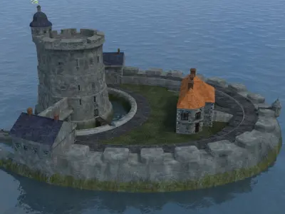 XVIIIth Century coastal fortress 3D model