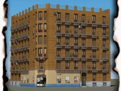 Building apartment in barcelona Low-poly 3D model