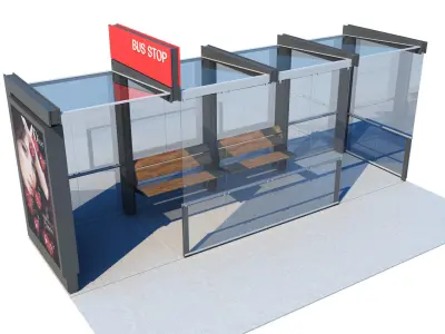 Bus Stop Shelters 3D model