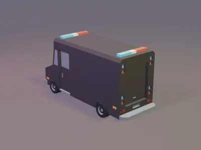 Police Van Low-poly 3D model