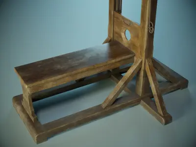 Guillotine PBR Low-poly 3D model