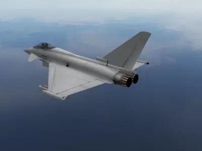 Eurofighter F2 Typhoon Low-poly 3D model