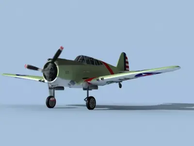 Curtiss P-36C Hawk V08 USAAF 3D model