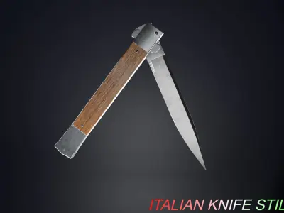 Italian Knife Stiletto Low-poly 3D model
