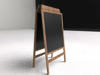 3D Model LowPoly CafeSign Free low-poly 3D model