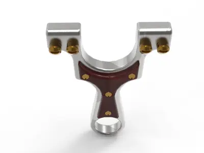 Slingshot metal clamp Low-poly 3D model