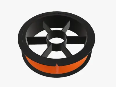 Fishing line with single spool 02 3D model