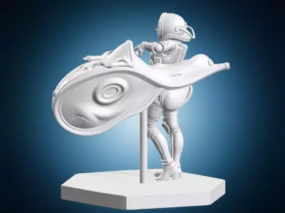 Female Astronaut in Advanced Sci-Fi Spacesuit 3D print model