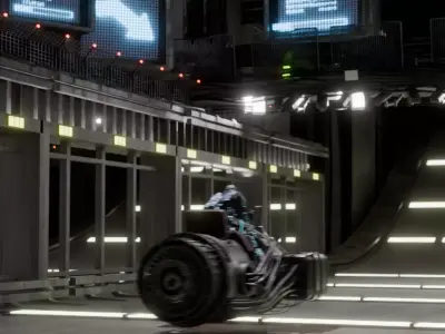 Futuristic cyberpunk-inspired hoverbike  3D model