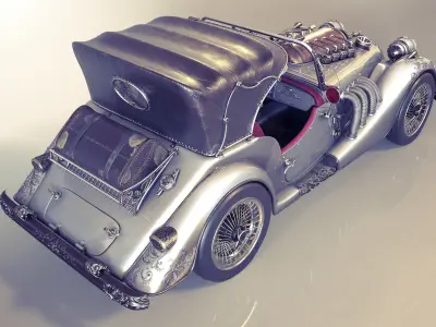 Steampunk Car - Morgan Roadster 3D model