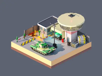 land 57A Low-poly 3D model
