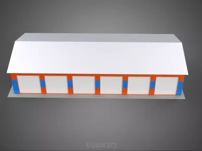 COMMERCIAL GARAGE WORKSHOP BUILDING VEHICLE CAR PARKING STORAGE 3D model