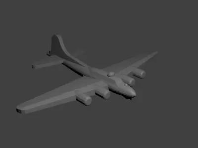 US B-17 Flying Fortress Bomber Free 3D print model