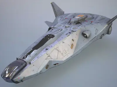 Low-poly Sci-fi Corvette Low-poly 3D model