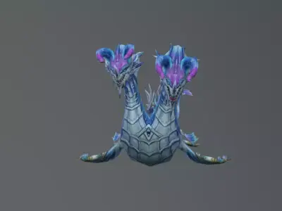 Twin Head Sea Dragon Low-poly 3D model