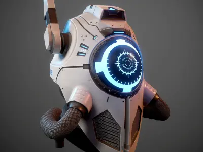 Sci fi alien futuristic helmet da1 3D model