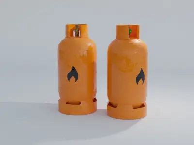 GameReady Gas Tank Collection - Rusty and Regular Low-poly 3D model