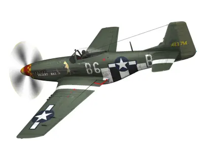 North American P-51D Mustang - Desert Rat 3D model