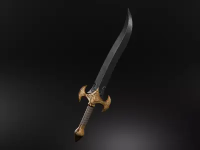 Royal Curved Sword 3D model