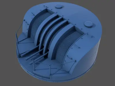 Type 96 turret 1945 - Personal license - 1-100 scale 3D print model
