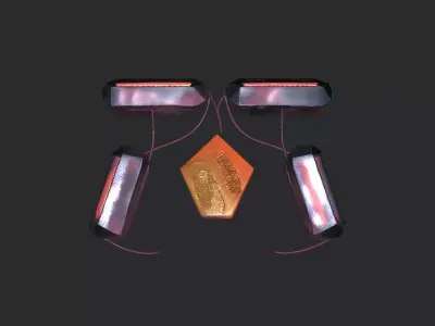 Sci-Fi Futuristic Modular Luminaire Low-poly 3D model