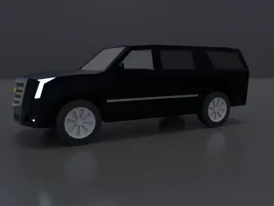 Cadilac Escalade suv low poly 3D model Low-poly 3D model