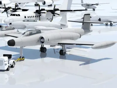 Avro Canada CF-100 Canuck Low Poly Static Blank Low-poly 3D model