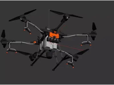 agricultural drone Low-poly 3D model
