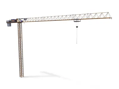 Low Poly Tower Crane Weathered 3D model