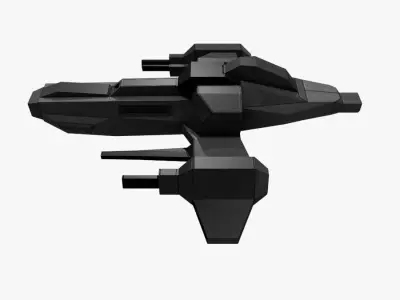 Lowpoly Spaceship Fighter Low-poly 3D model