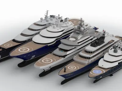 Collection Yacht Bay Four 3D model